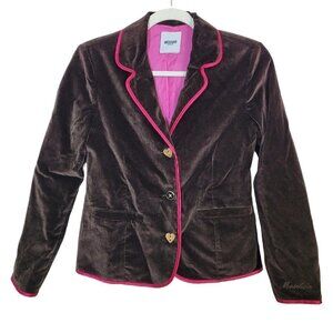 Vintage Moschino Junior Sz 40 11/12 Brown Velvet Blazer Jacket XS/XXS READ